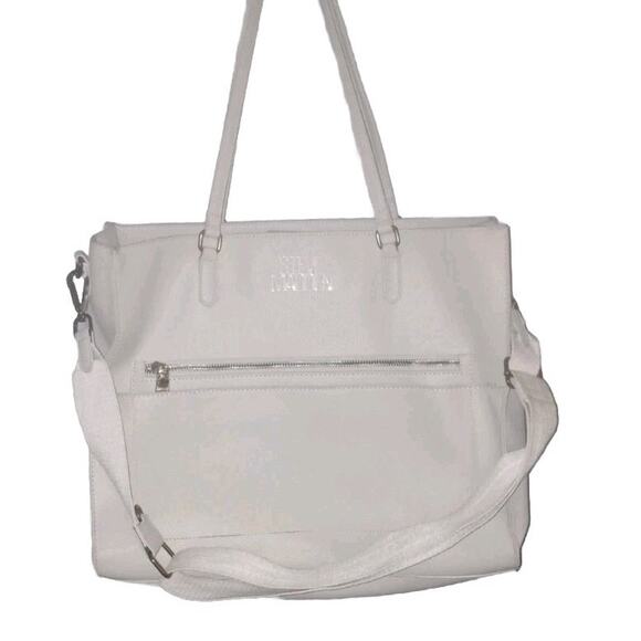 Steve Madden Logo Strap Extra Large Grey Shoulder Crossbody Messenger Bag Tote - Picture 1 of 7